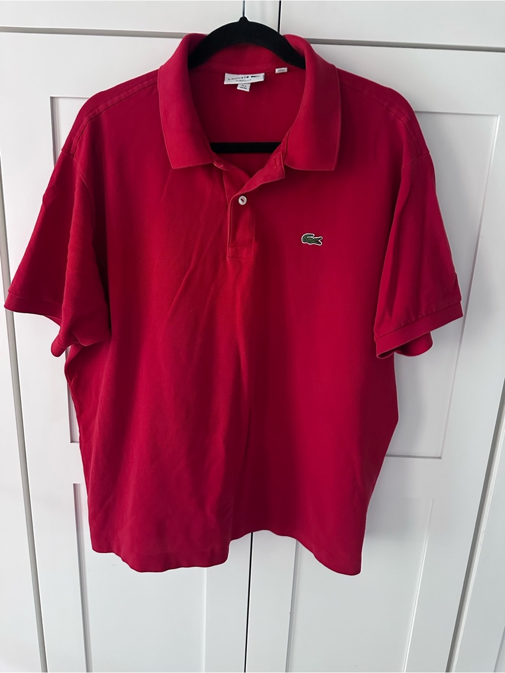 Lacoste Red Polo Shirt with Green Crocodile Emblem